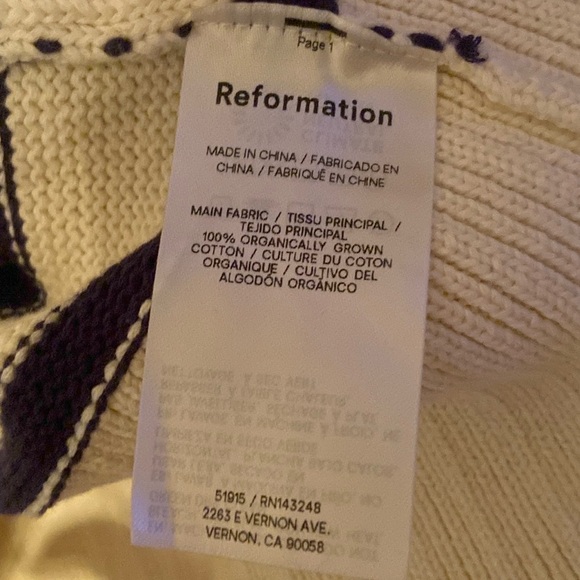 Reformation Anna Cotton Crewneck Sweater - Picture 7 of 7